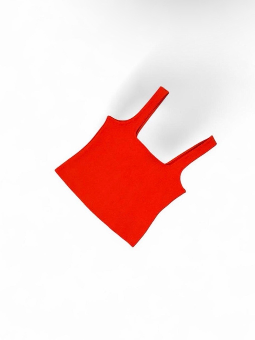 Zara Red Square-Neck Ribbed Tank - Picture 5 of 5